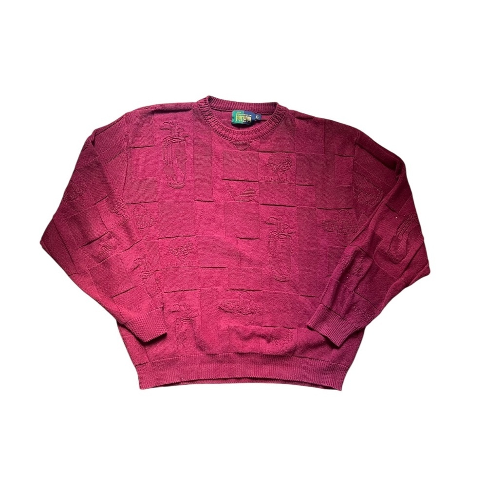 Vintage Cotton Golf Woven Knit Pullover Sweater XXL